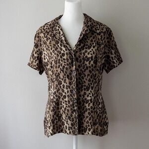 Emma James Leopard Print Button Down Blouse‎
